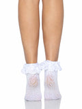 Crochet Heart Lace Top Anklet