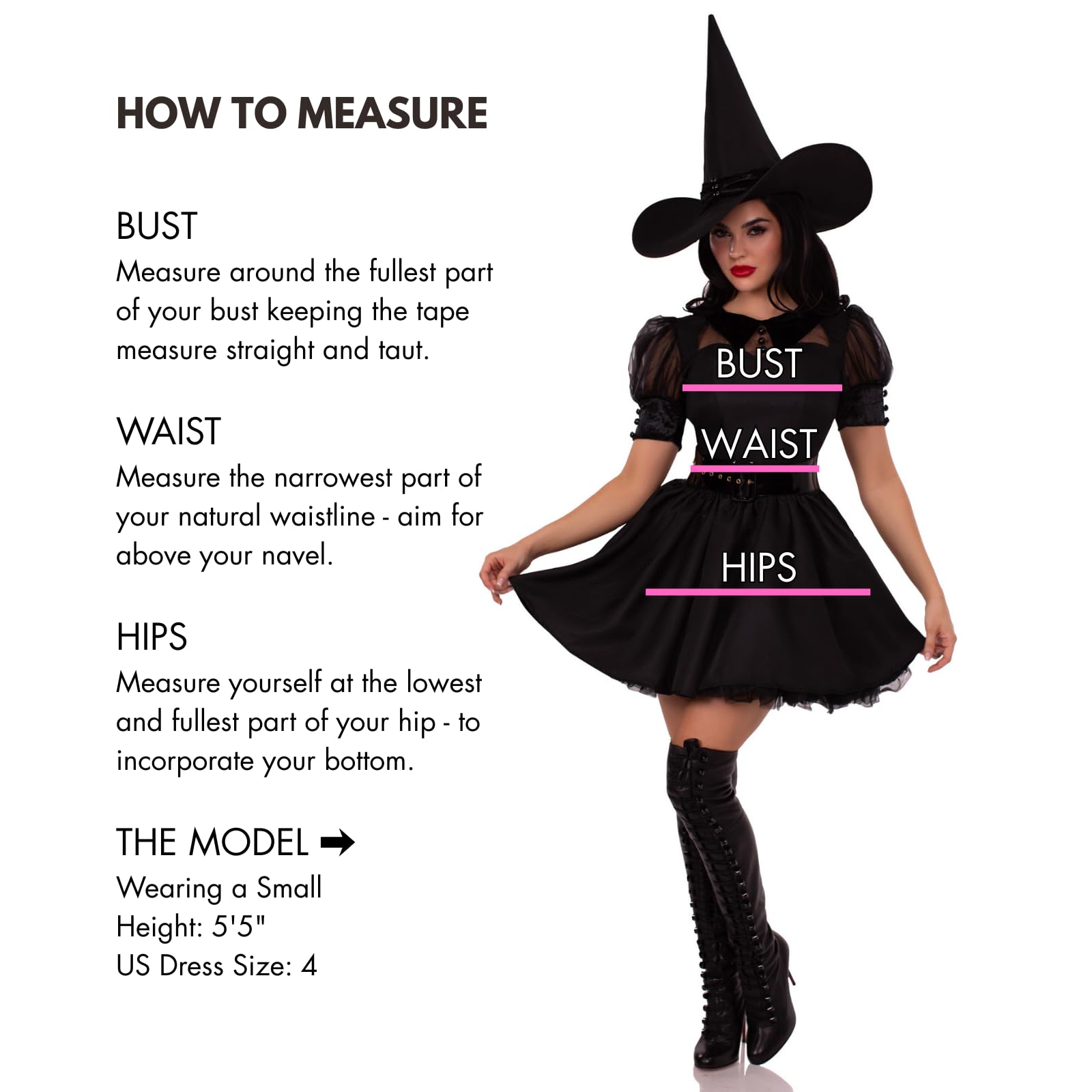 3Pc.Bewitching Witch Dress W/O