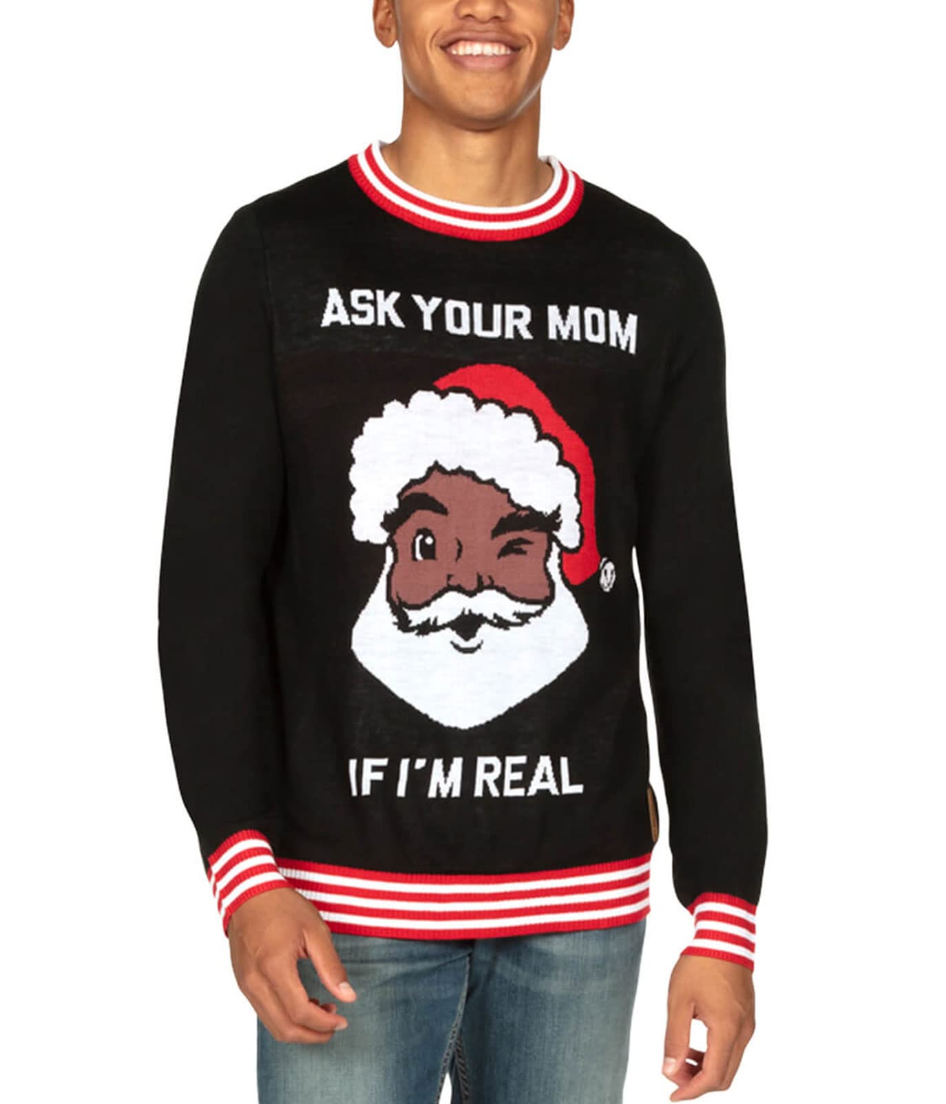 Tipsy Elves Mens Ask Your Mom Ugly Christmas Sweater Size Medium