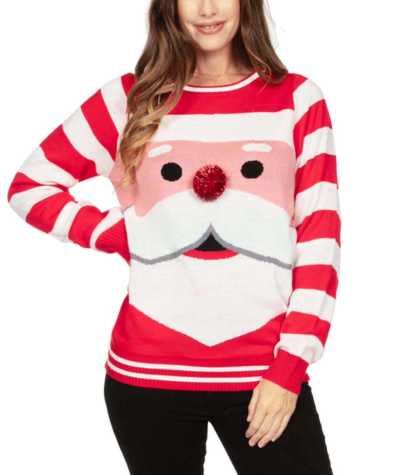 Tipsy Elves Womens Santas Close Up Ugly Christmas Sweater Size XX-Large