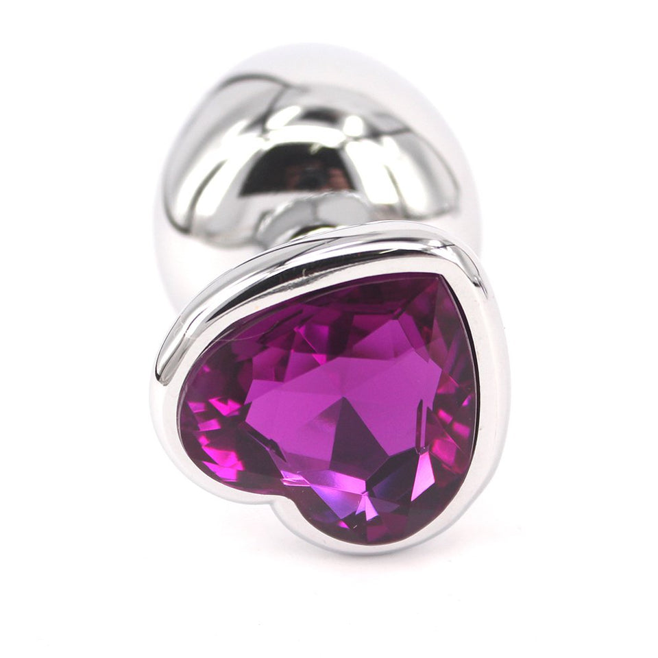 Eastern Delights 3 Pcs Metal Heart Jeweled Anal Butt Plugs Anal Trainer Kit, Anal Sex Toys For Beginners