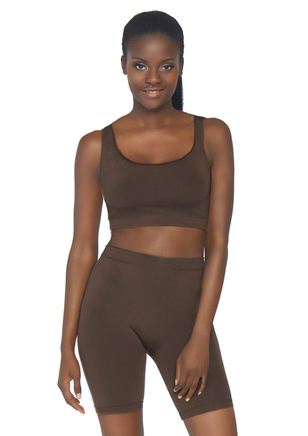 Leg Avenue 2 PC Seamless opaque spandex c Deep Color