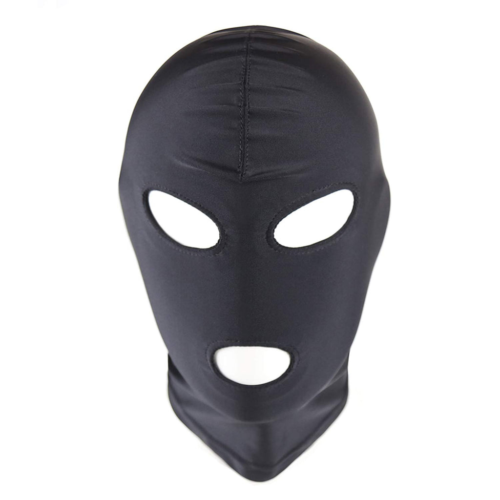 Women and Men 's Full Face Bondage Hood Mask for Sex Games, BDSM Toys Sex Mask Hoods, Sex Toys Stretchable SM Hoods Mask (Black-