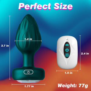 Anal Plug Adult Sex Toys - 10 Modes Vibrating Butt Plug LED Colorful Light up Remote Control for Prostate Massage, Adult, Men, W