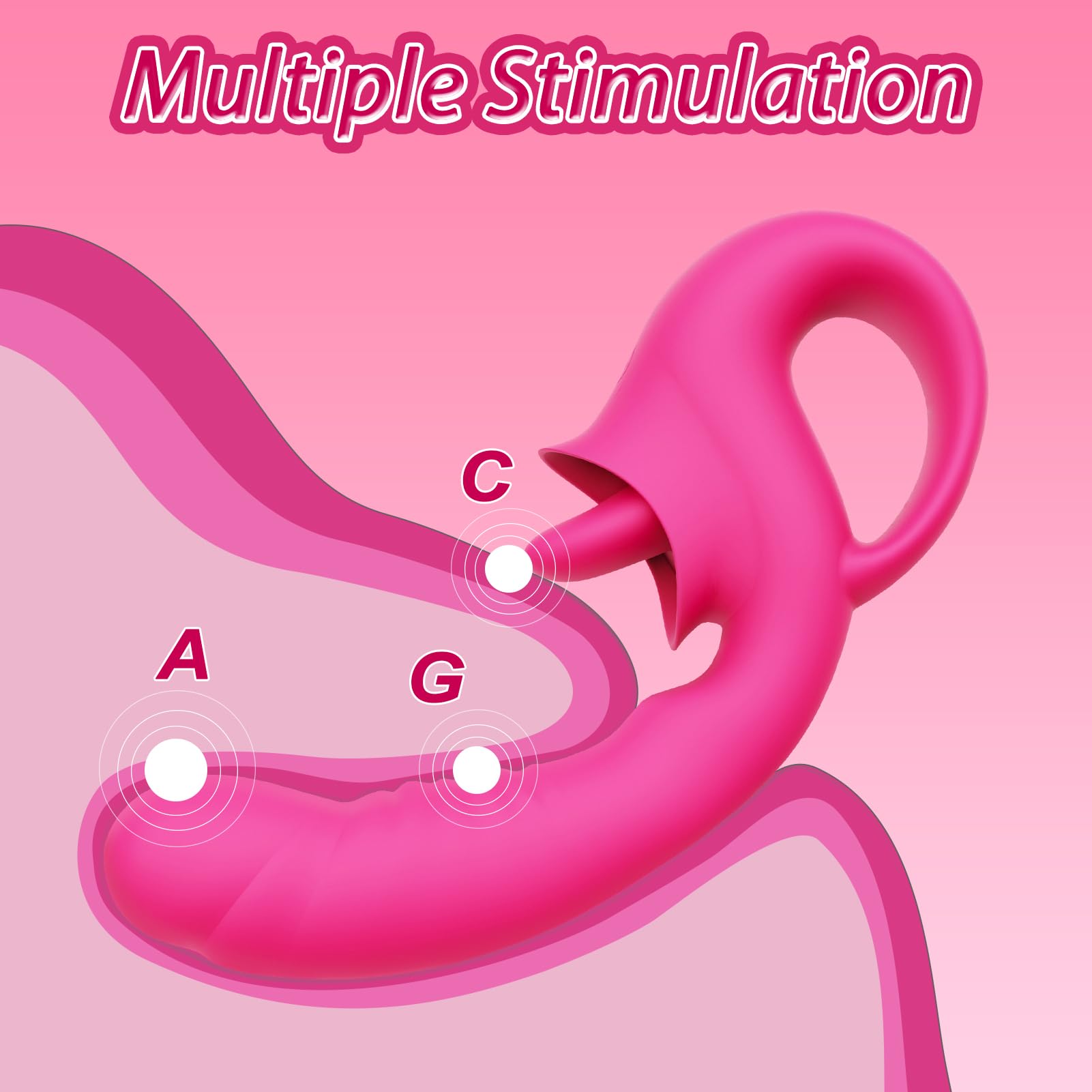 Clitoral Licking G Spot Vibrator, Realistic Dildo Clitoralis Stimulator for Women with 10 Licking & Vibrating Modes, Strapless S