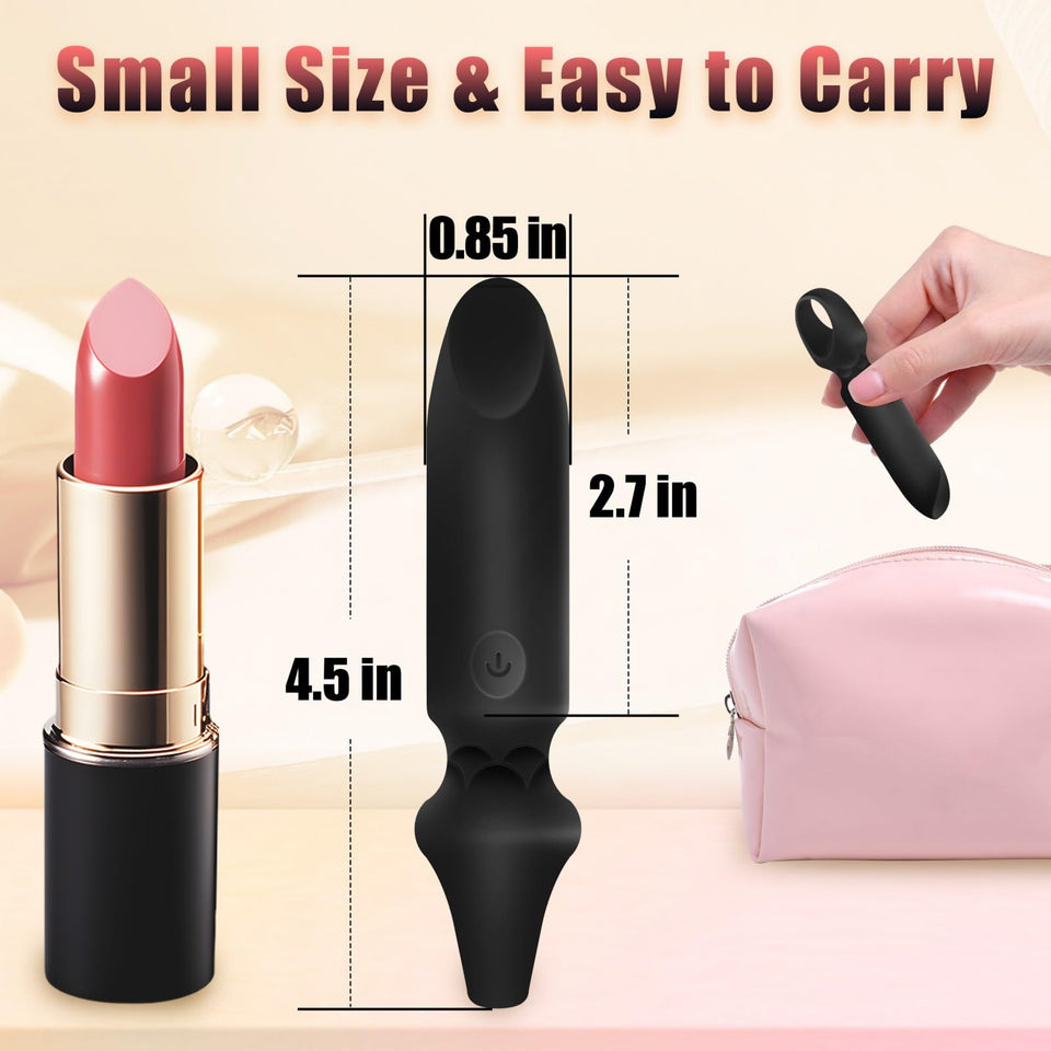 LUKIKI Bullet Vibrator Adult Toys - Female Sex Toys with 10 Vibration Modes, Lipstick Mini Vibrator for G Spot Clitoral Stimulat