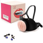 BELSIANG Oral Sex Mouth Gag,Large Model PU Leather Locked Mouth Gags Muzzles (Black, Large)
