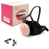BELSIANG Oral Sex Mouth Gag,Large Model PU Leather Locked Mouth Gags Muzzles (Black, Large)