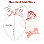 Propsicle Chrome Tiara Rose Gold Pack of 1 Bride to Be Crown for Bridal Shower Decoration Haldi Ceremony Gift Bachelorette Party