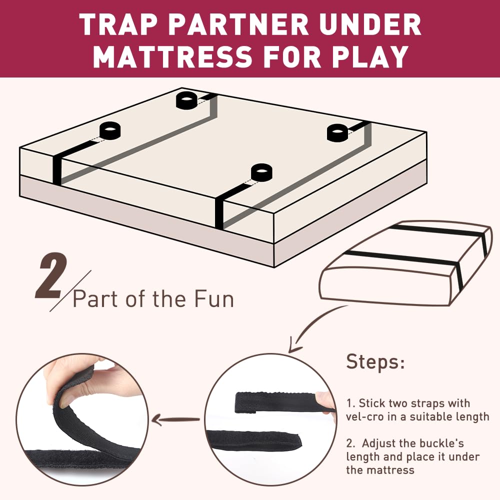 Sex Toys Bondage BDSM Restraints, Couples Sex Toys Bondage Restraints BDSM Kit, 75 ' ' Adjustable Bed Restraints Sex Straps Set