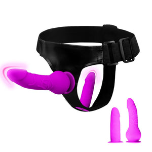 Strap On Dildo for Women - Wearable Harness with 2 Removable Realistic Dildos, Adjustable Strapless Strapon for G-Spot and Anal
