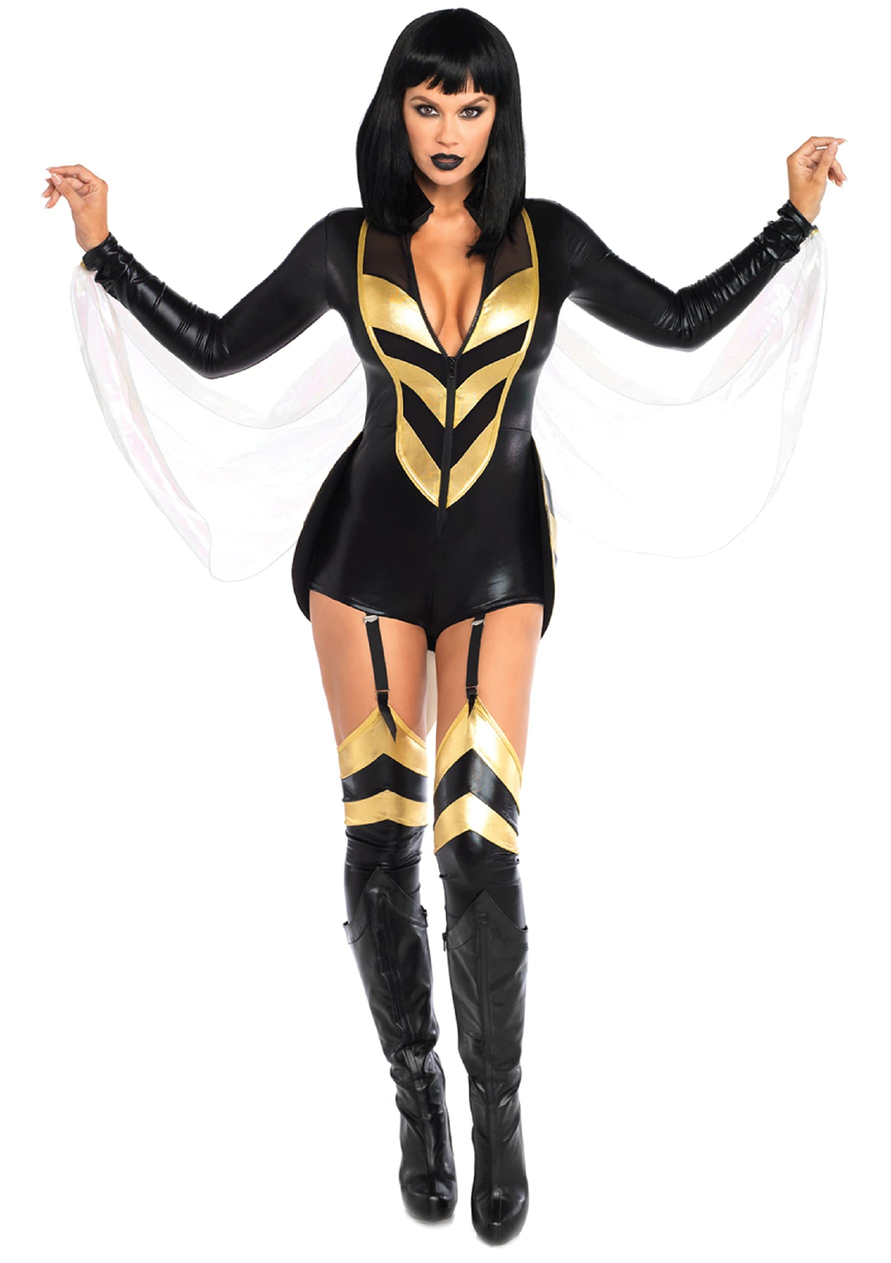 Leg Avenue 2 Pc Hornet Honey, Includes We Black/Gold Color