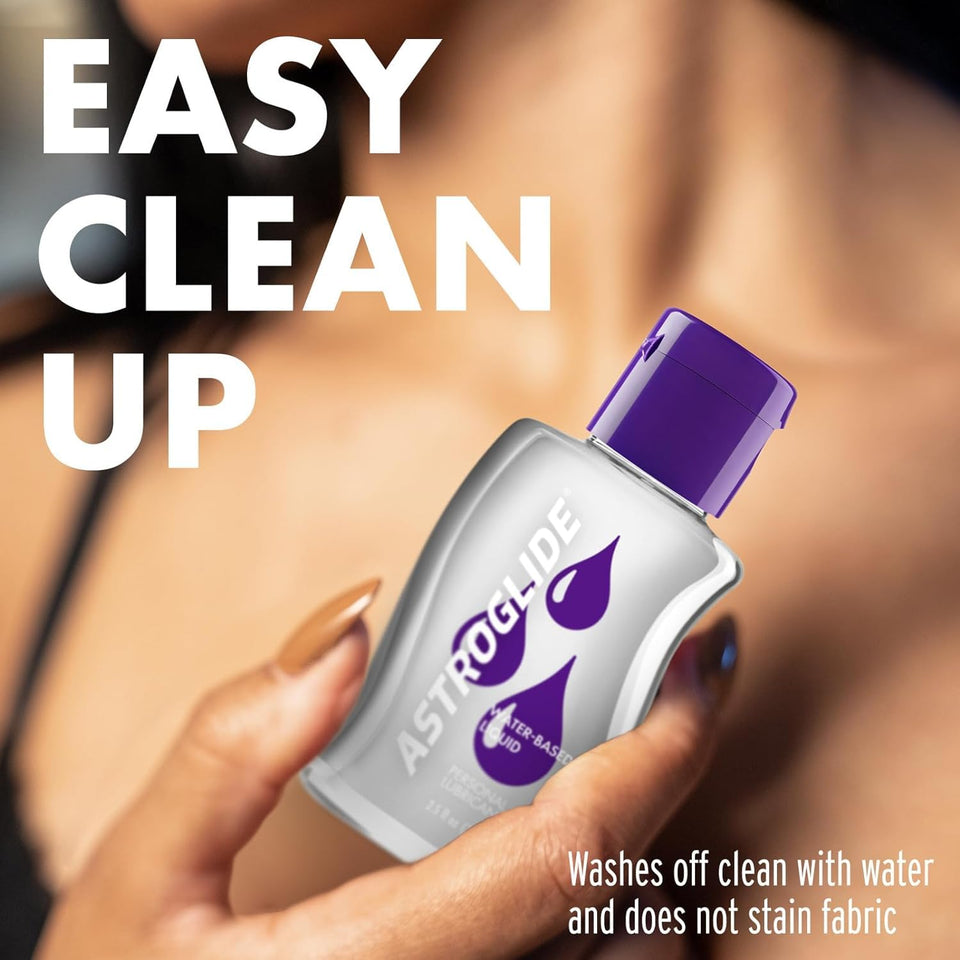 Astroglide Water Based Lube (2.5oz), Liquid Personal Lubricant, Long-Lasting Sex Lube for Men, Women and Couples, Travel-Friendl