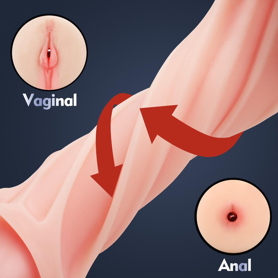 Adult Sex Toys Male Masturbator- Open Ended Powerful Vibration Pocket Pussy for Men, Male Stroker Vibrator Lifelike Vaginal Anal