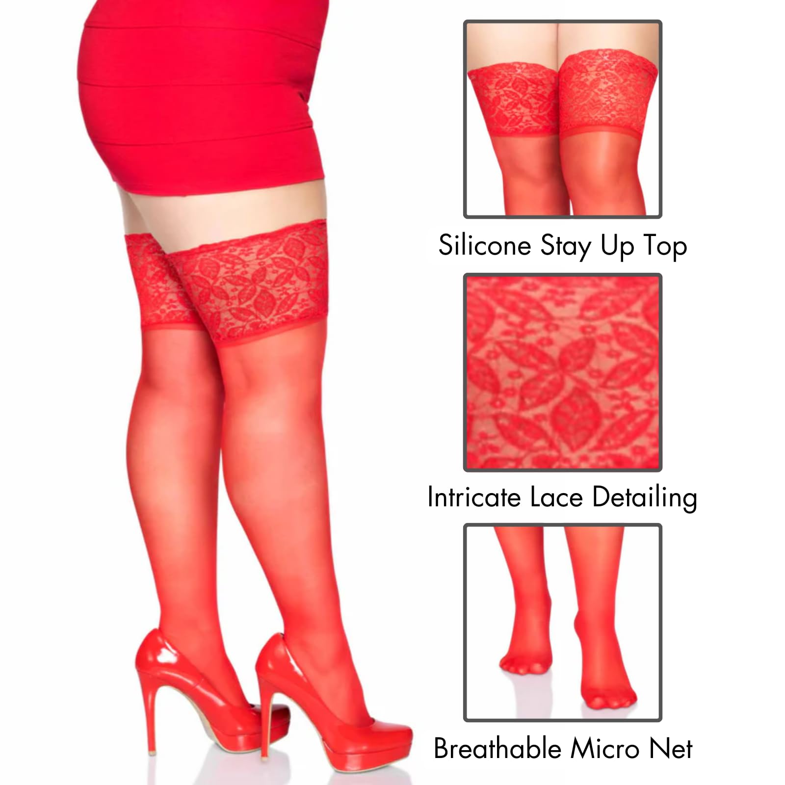 5 In Lace Lycra Sheer Stay Up