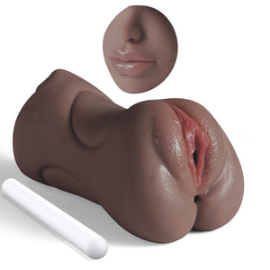 3 in 1 Pocket Pussy Male Masturbator, Adult Sex Toys with Real Mouth Tongue and Deep Throat, Sex Doll Male Blowjob Stroker with