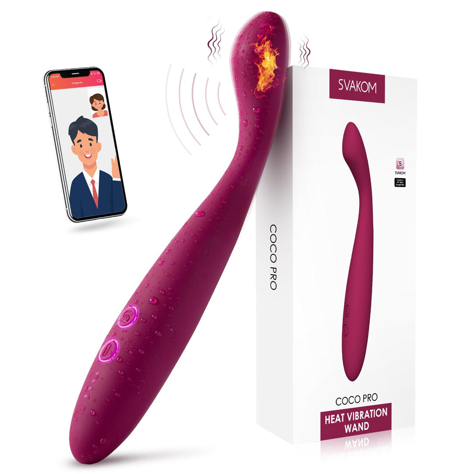 Heated G-Spot Vibrator Sex Toy - SVAKOM 2024 Updated APP Remote Control Heating Finger Vibrators with 5 * 5 Vibrations - Clitora