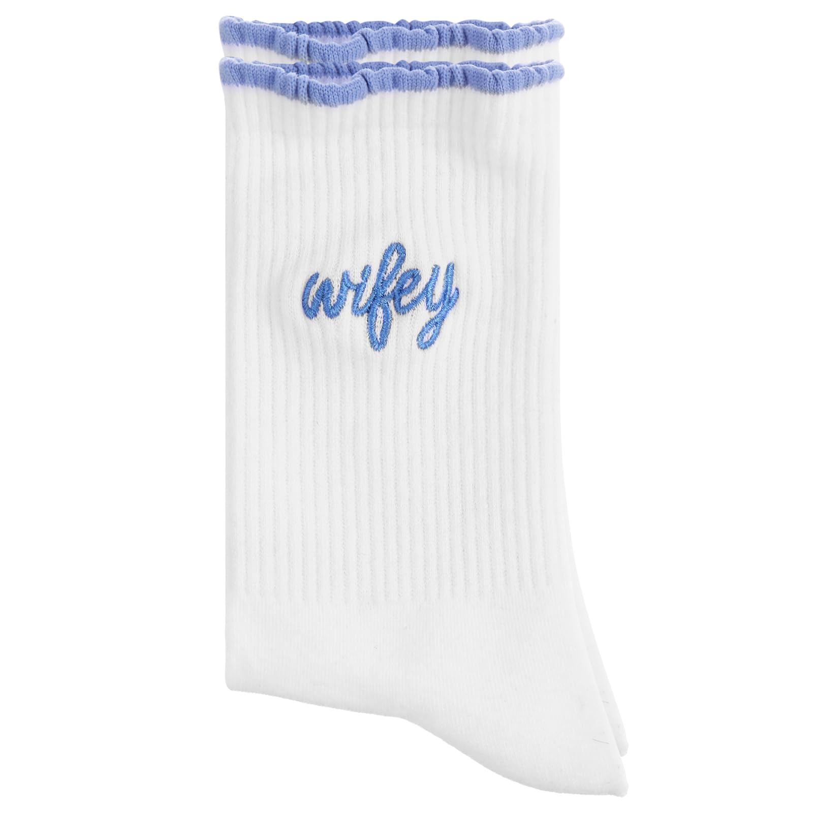 Glitopper Wifey Crew Socks White Cotton Wedding Socks Bride to Be Gifts Bridesmaid Wife Gifts for Newlywed Couple