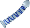TOPWEL Glass Pleasure Wand Dildo Mushroon Tip Blue