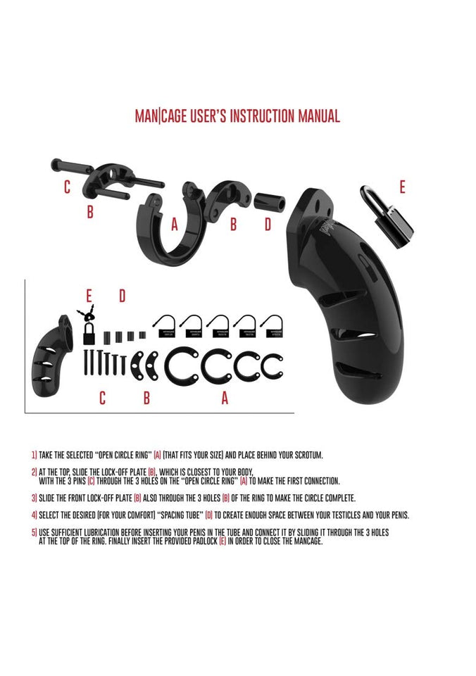 Mancage Model 01 - Chastity 3.5In Black