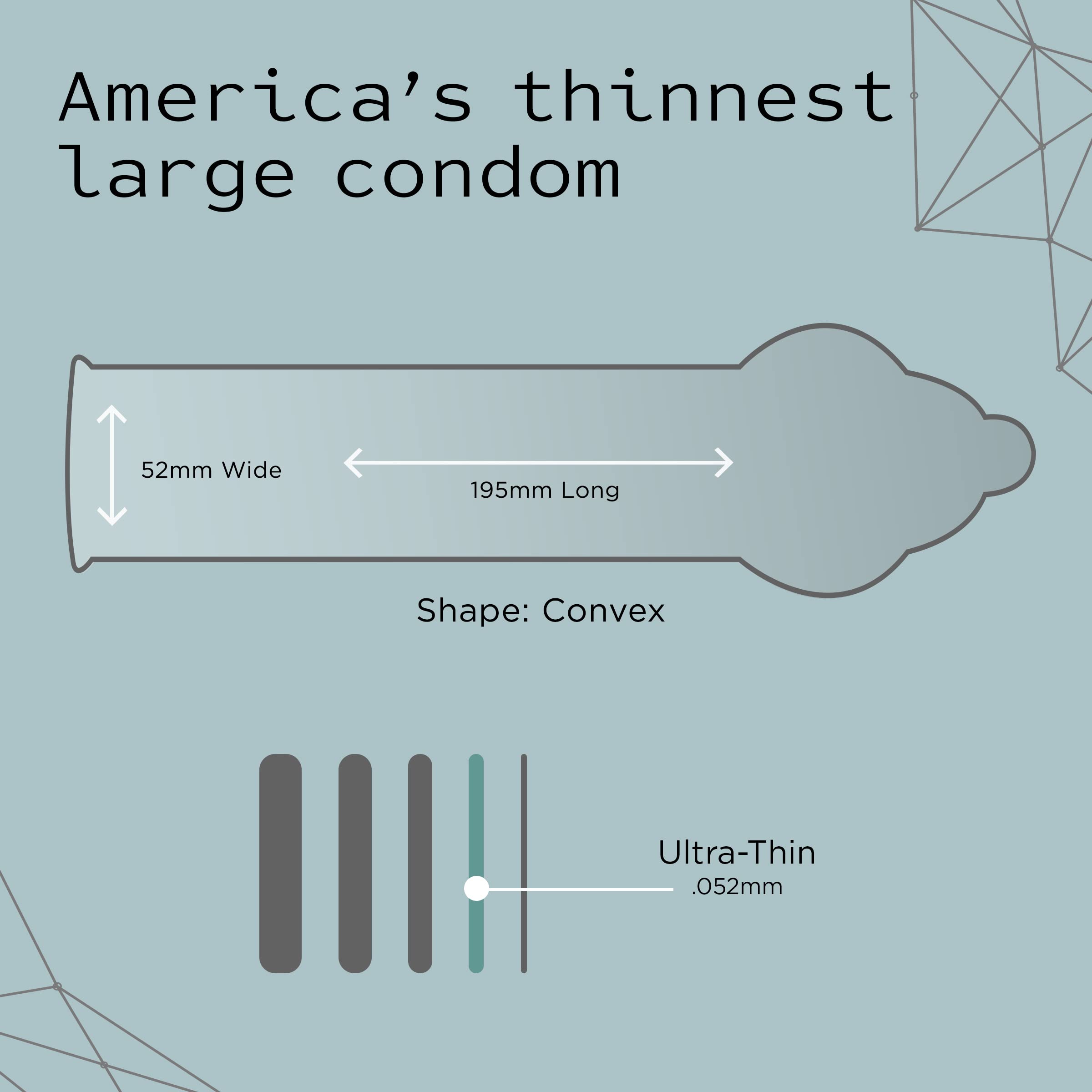 Kimono Microthin Large  Premium Lubricated Natural Latex Condoms  Ultra Thin  Larger Tip Condoms  Veganfriendly  No Latex Odor