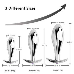 Anal Plug 3pcs Anal Toys with Luxurious Diamonds Anal Trainer Metal Butt Plug Prostate Massage Sex Toys for Couple, Adult Sex To