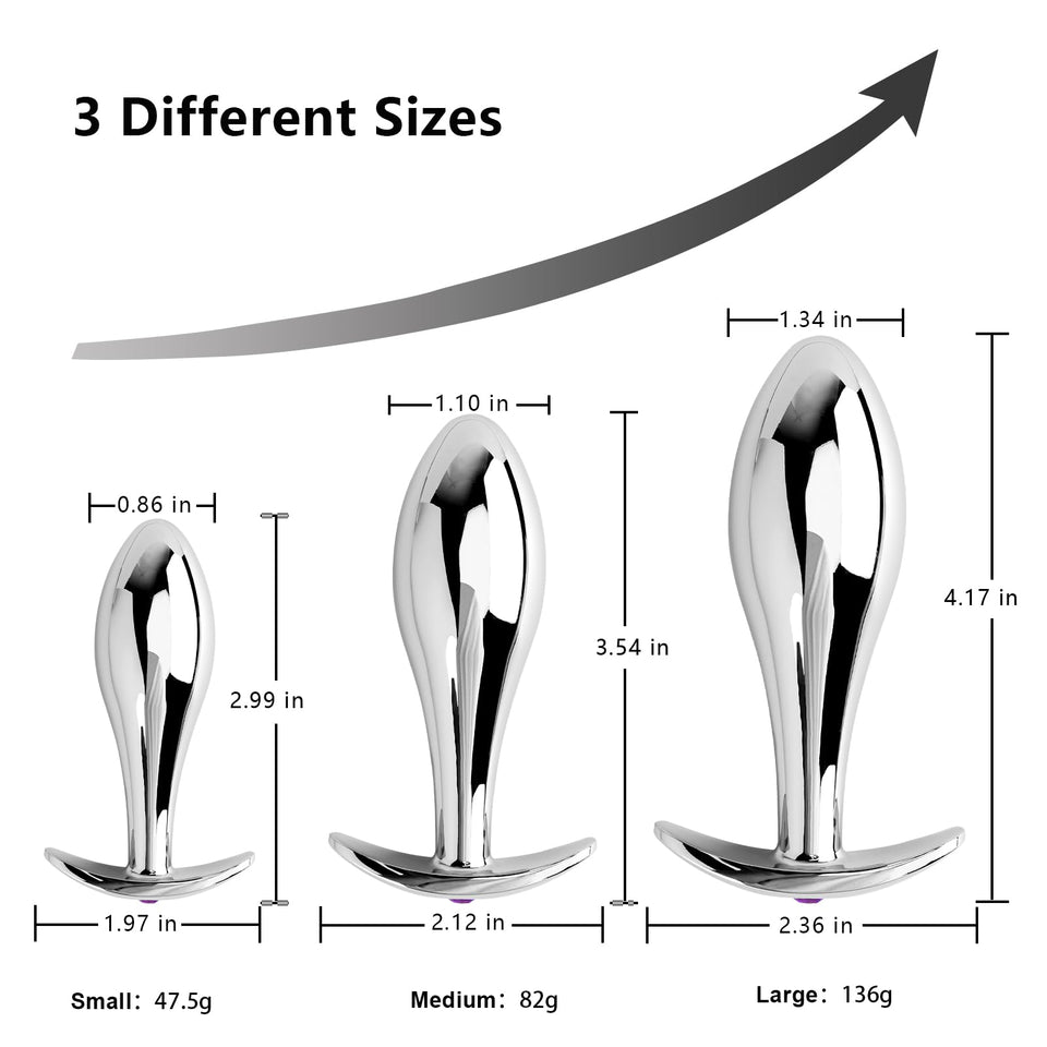 Anal Plug 3pcs Anal Toys with Luxurious Diamonds Anal Trainer Metal Butt Plug Prostate Massage Sex Toys for Couple, Adult Sex To
