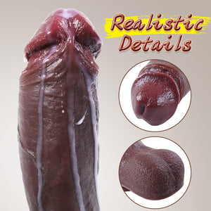 Realistic Brown Dildo Feels Like Skin, 8.66in Silicone Dildo with Strong Suction Cup, Gay Dildo, Anal Dildo Sex Toys for Couples