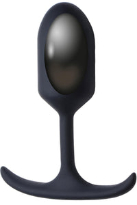 Premium Silicone Weighted Anal Plug - Small Black