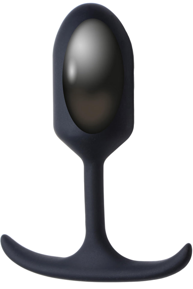 Premium Silicone Weighted Anal Plug - Small Black