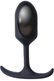 Premium Silicone Weighted Anal Plug - Small Black