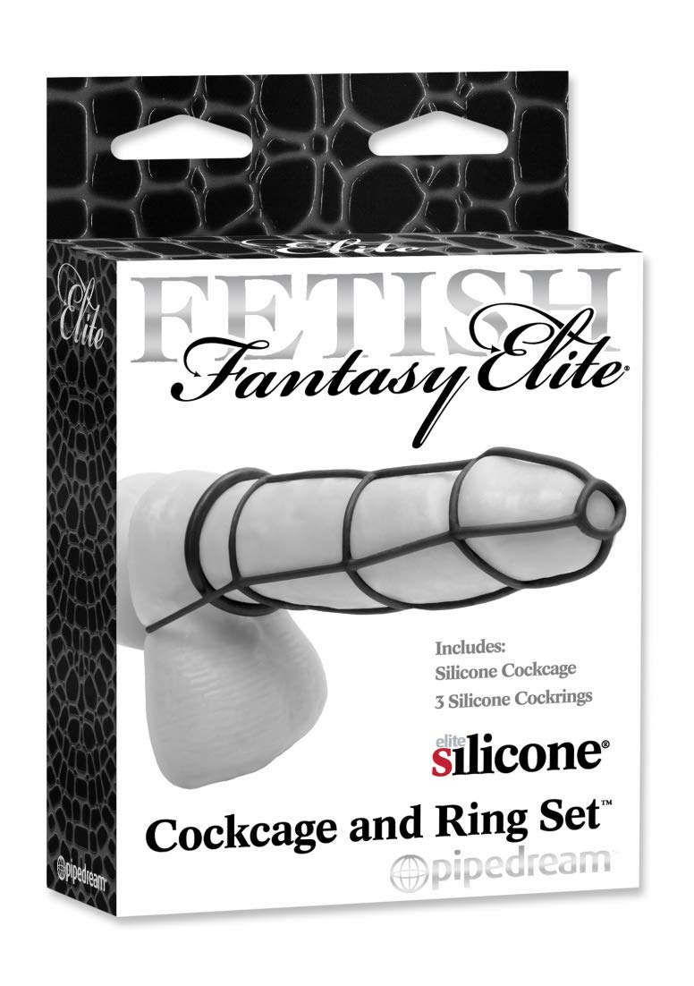 Fetish Fantasy Elite Cock Cage & Ring Set, Black