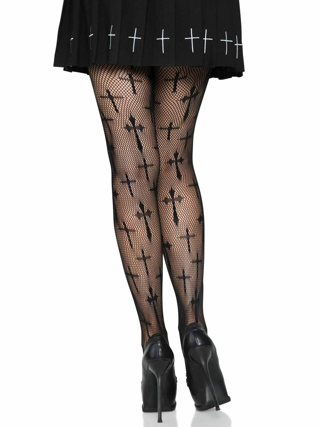 Worship Me cross net tights