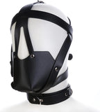 MFMYEE Bondage Mask With Gag Ball Hood,Adjustabale Y-Shape Restraint Head Harness Breathable Mouth Ball Leather Mouth Masks & Mu