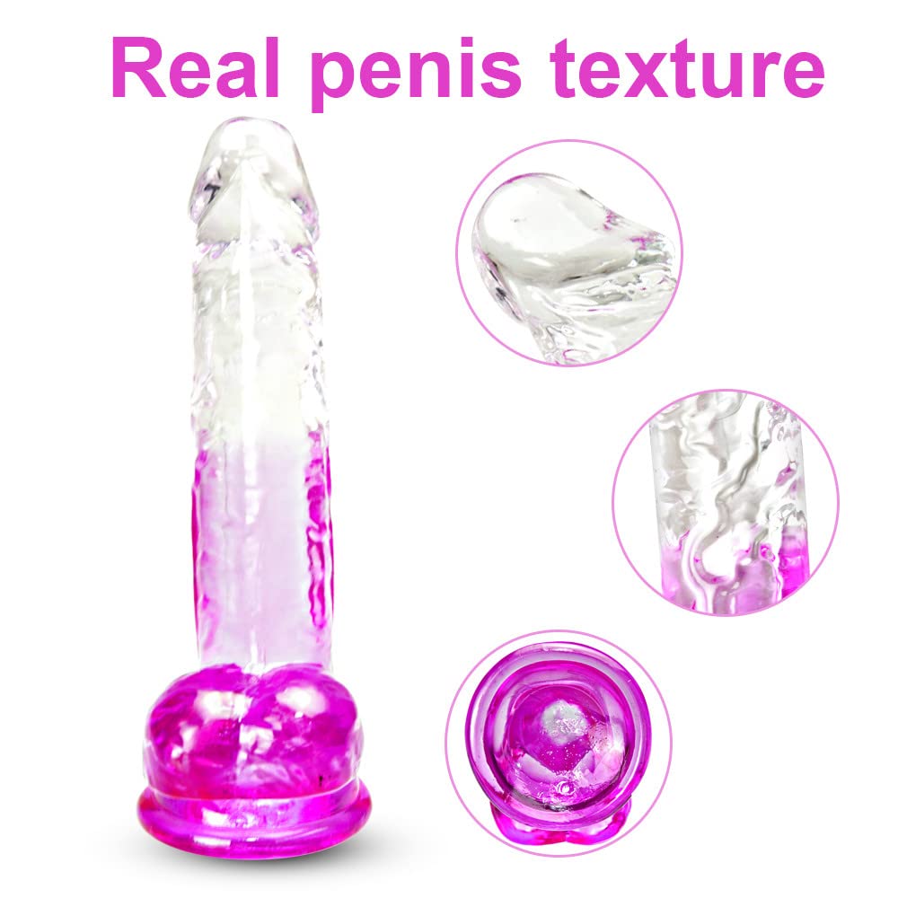 7.4 Inch Small Realistic Dildo G-Spot Fake Penis with Powerful Suction Cup for Real Feel Hands-Free Cute Anal Play Lifelike Jell