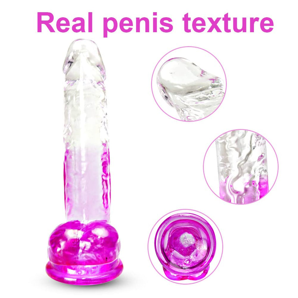 7.4 Inch Small Realistic Dildo G-Spot Fake Penis with Powerful Suction Cup for Real Feel Hands-Free Cute Anal Play Lifelike Jell