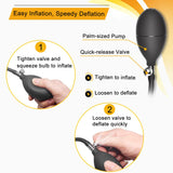 Silicone Expand Inflatable Anal Plug - Body-Safe Medical Grade Waterproof Butt Sex Toy for Male, Female and Beginners (Black Cla