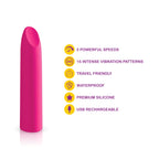 Fixation Hot Pink Powerful Lipstick Bullet Vibe