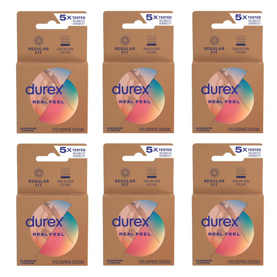 Durex Avanti Bare Realfeel Non-Latex Condom 3 Count (Pack Of 6)