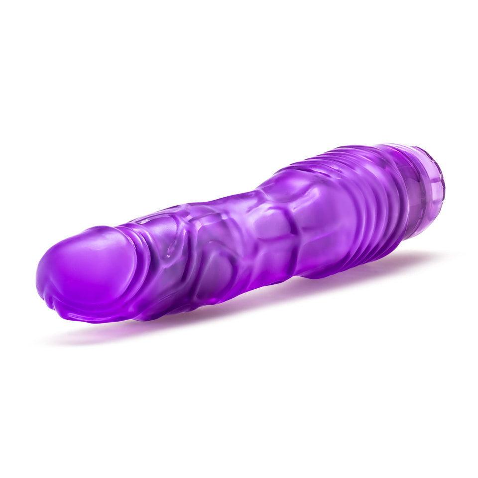Blush B Yours Vibe #2 - Soft Realistic Multispeed Vibrating Dildo - 9 Inch Long - Slim 1.5&quot; - Flexible Shaft Conforms To Your Body - Waterproof Vibrator - Body Safe Sex Toy For Women - Clear Purple