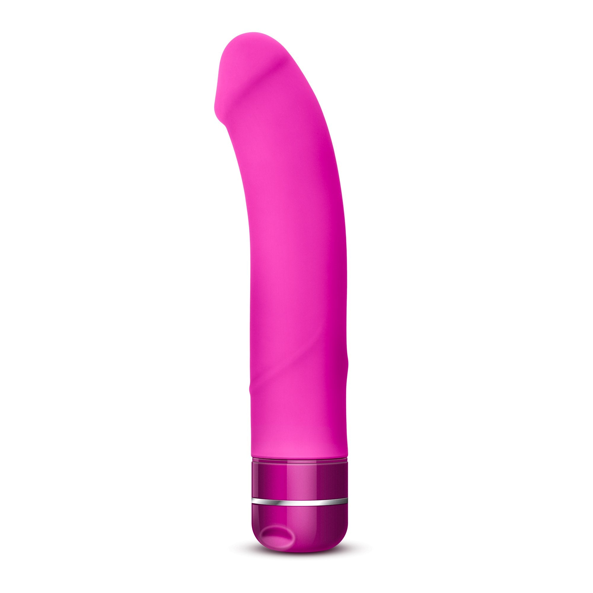 Blush Novelties Beau - 8.5 Inch Platinum Puria Silicone Deep Rumbly Vibrating Dildo - Curved for G Spot - IPX7 Waterproof - Ultr