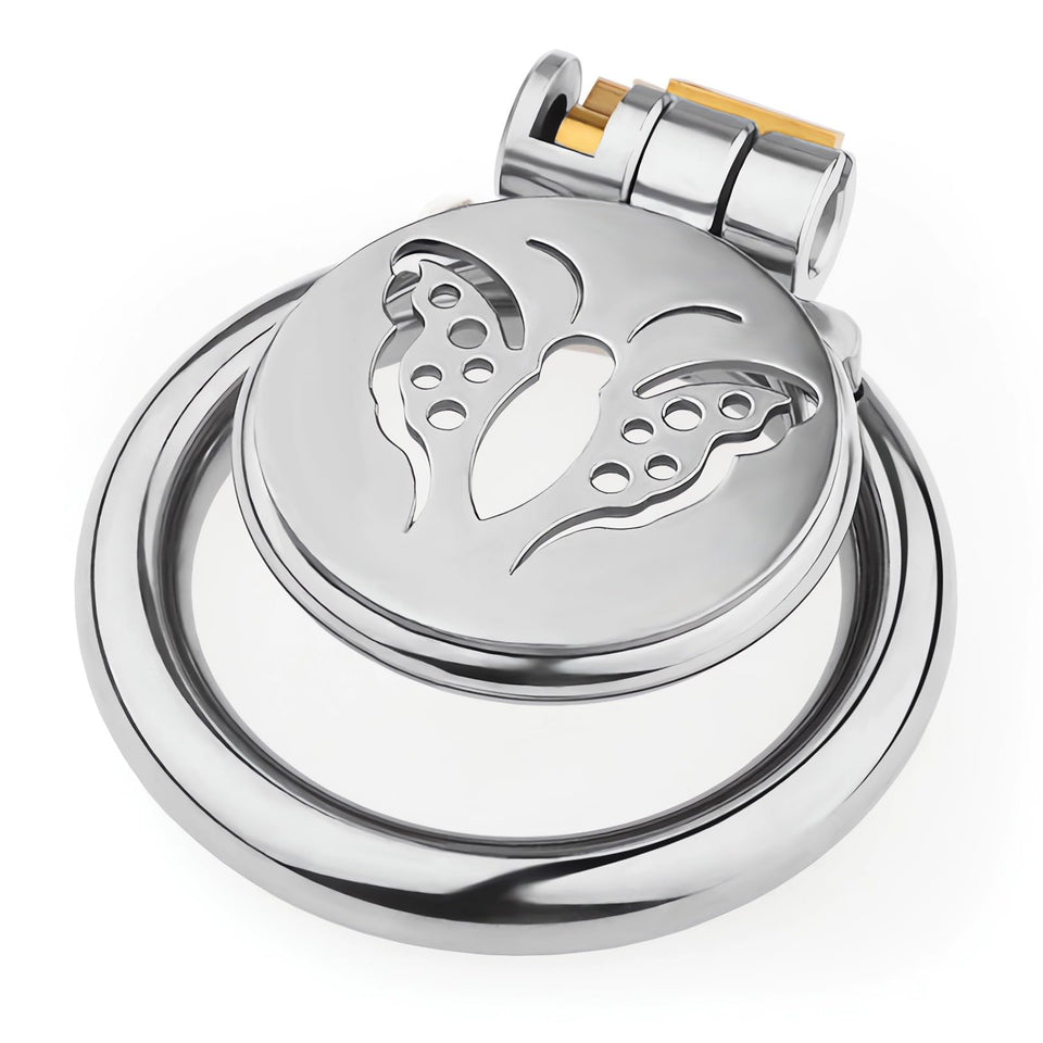 Stainless Steel Male Chastity Device Cock Cage Smooth Metal Bondage Locked Penis Exercise Cage Sex Toy for Men Couple (1.96 Inch