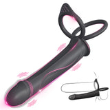 Anal Couples Male Adult Sex Toys - Strap On Anal Dildo with Vibrating Cock Ring, Vibrating Anal Butt Plug Penis Sleeve Vibrator