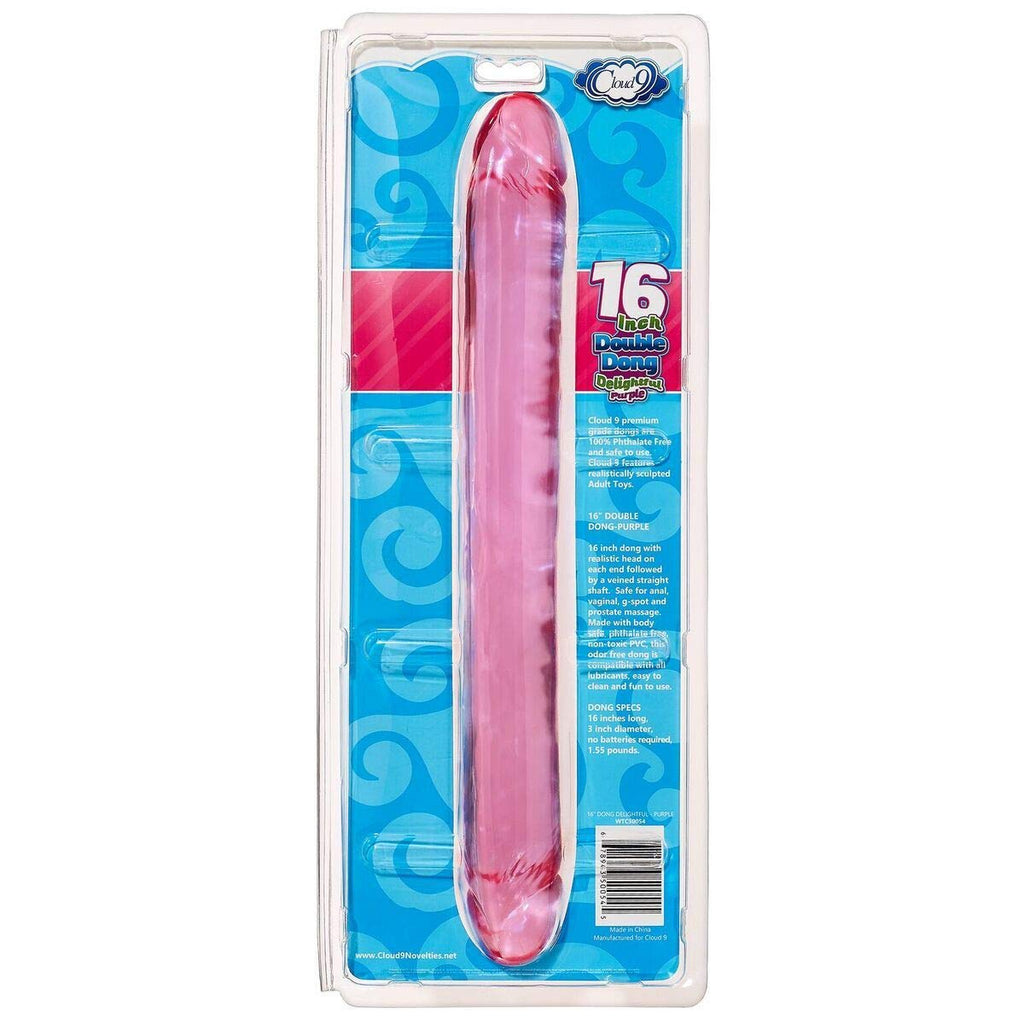 Cloud 9 Double Dong Dildo, Purple, 16.5 Inch
