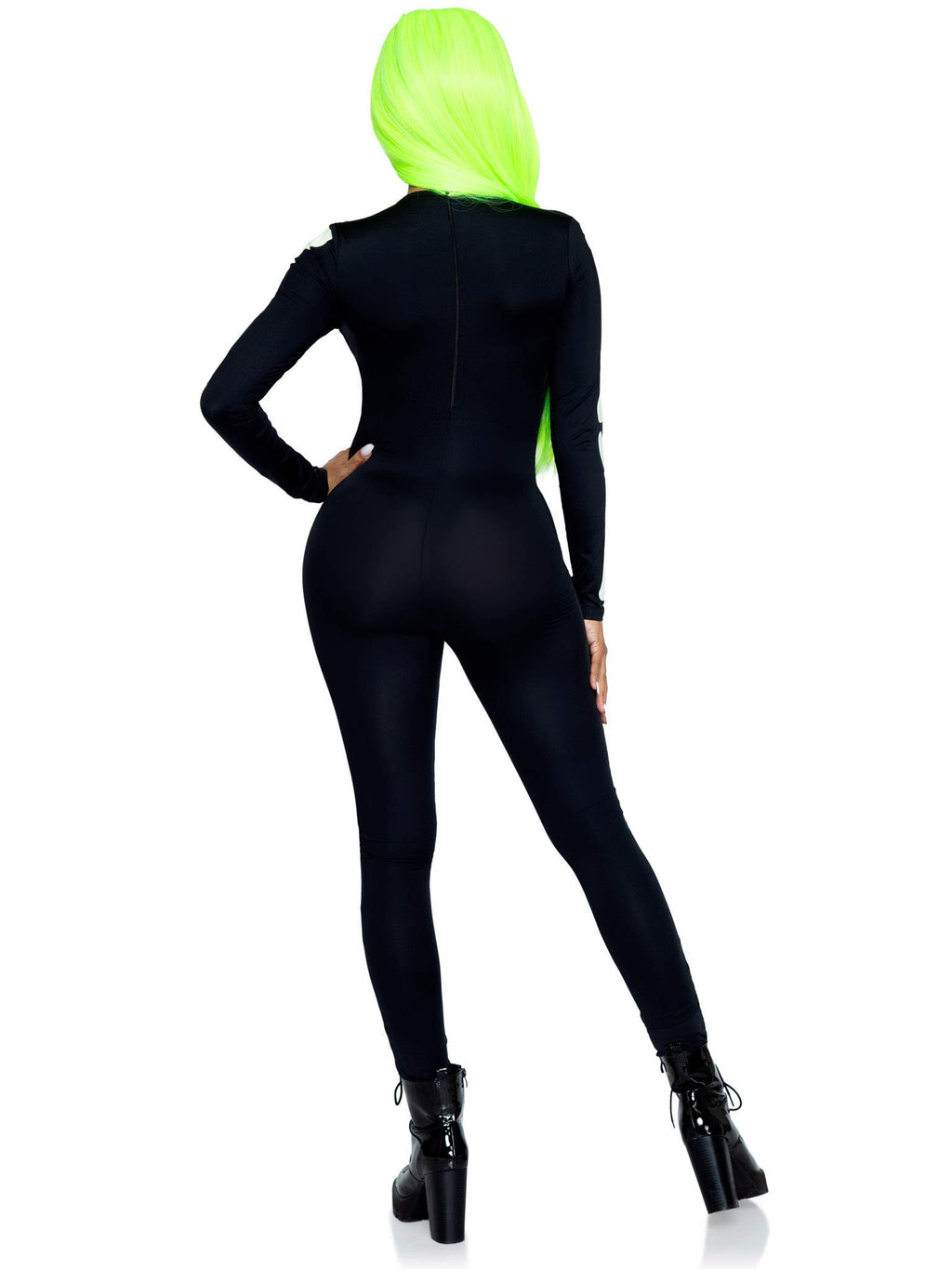 Leg Avenue Spandex Printed Glow-In-The-Da Blk/White Color