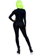 Leg Avenue Spandex Printed Glow-In-The-Da Blk/White Color