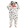 SimZoo Kids Animal Pajamas, Boy Girls Dalmatian Cosplay Costume Sleepwear, One-Piece Unisex Homewear 10-11Y