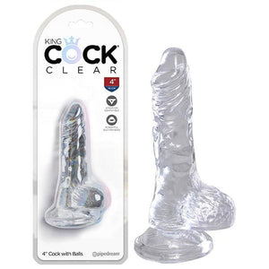 King Cock Clear 4In Cock With Balls