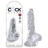 King Cock Clear 4In Cock With Balls