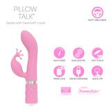 Pillow Talk Kinky Massager, Multi Speed With Swarovski Crystal Button, Usb Rechargeable (Pink)